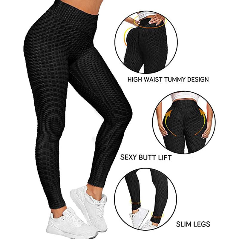 High-Waist Textured Compression Leggings