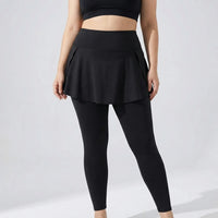 High-Waisted Skirt-Overlay Leggings