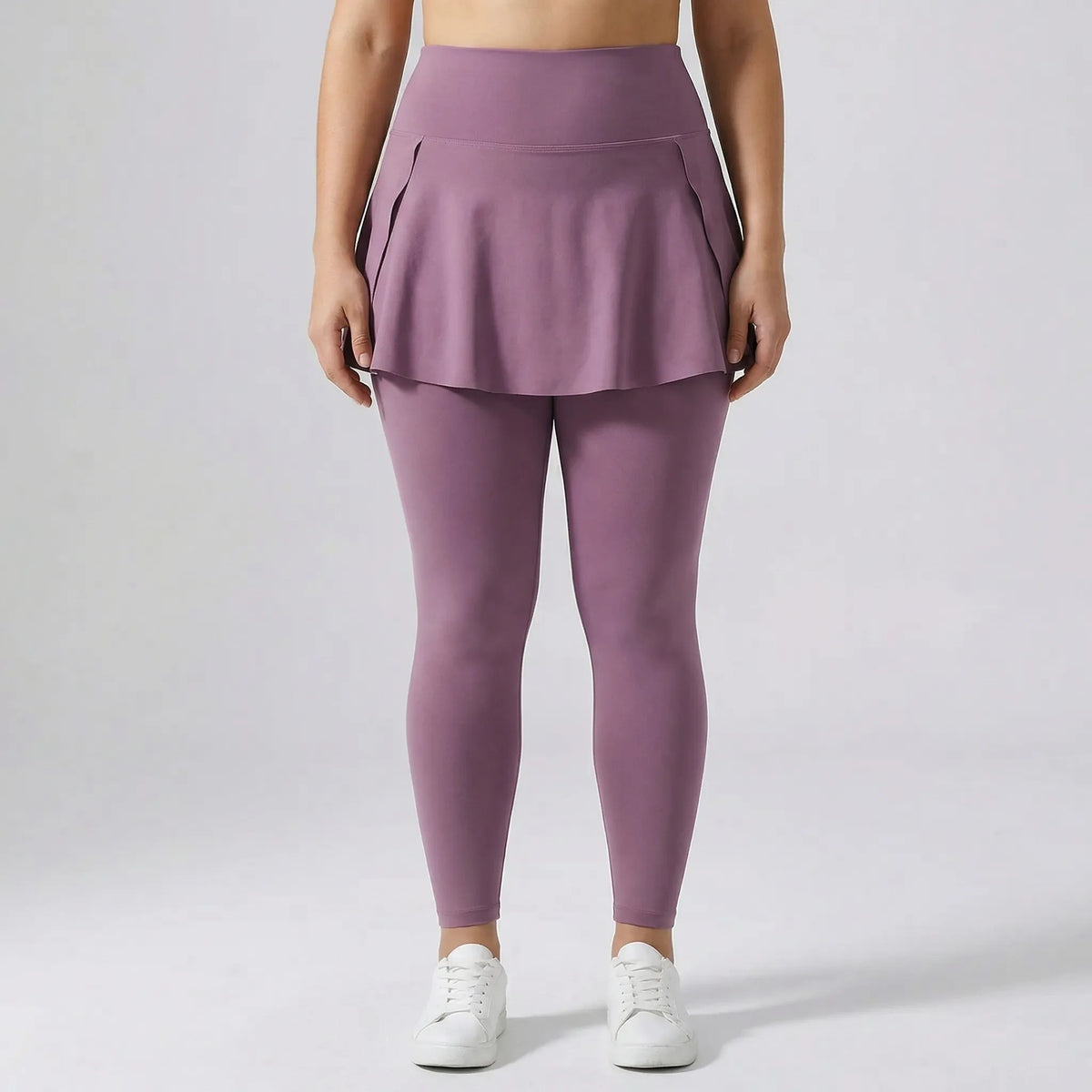 High-Waisted Skirt-Overlay Leggings
