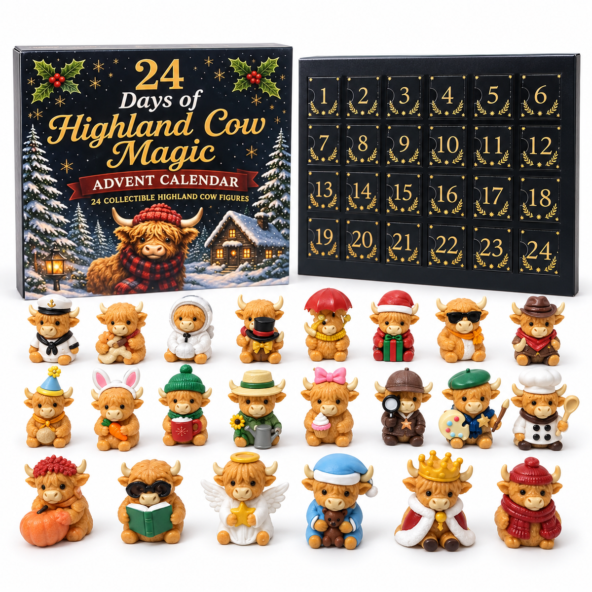 Highland Cow Christmas Countdown Advent Calendar