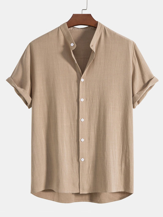 Image of Holden | Men's Grandad Collar Button-Down Shirt