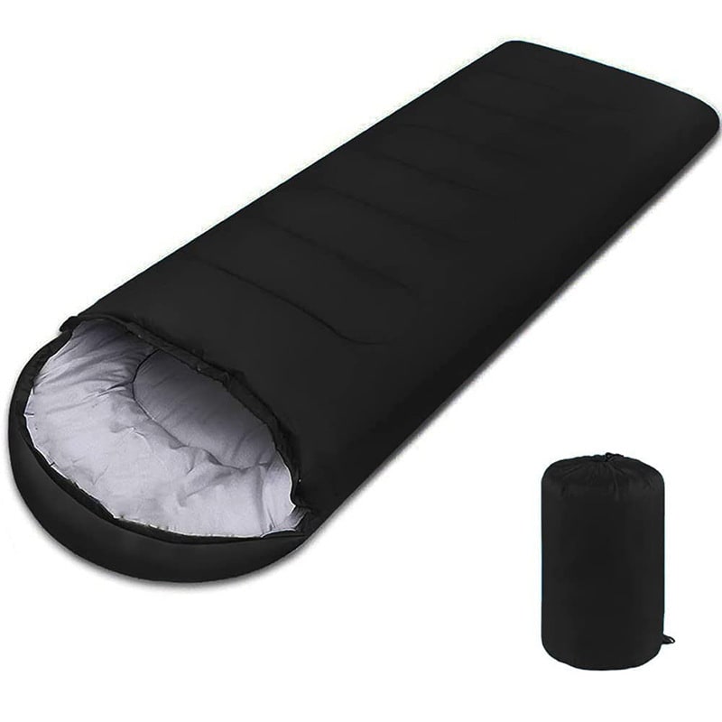 Hooded Sleeping Bag with Full-Length Zipper for Camping, Hiking, and Bivy