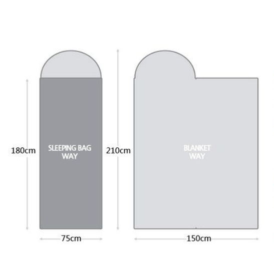 Hooded Sleeping Bag with Full-Length Zipper for Camping, Hiking, and Bivy