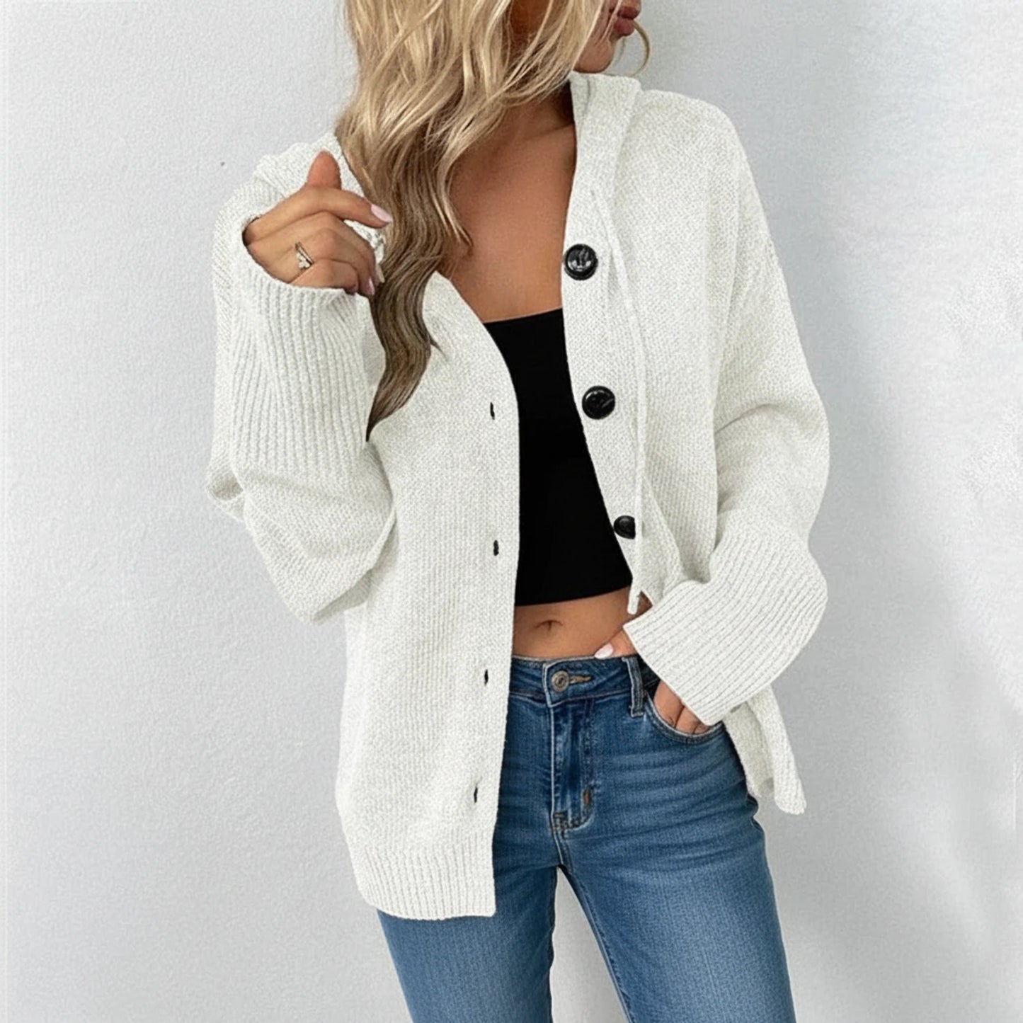 Hooded Knit Winter Cardigan for Women