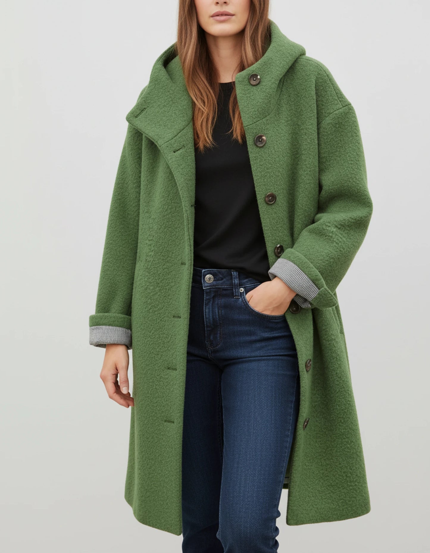 Hooded Long Coat for Women