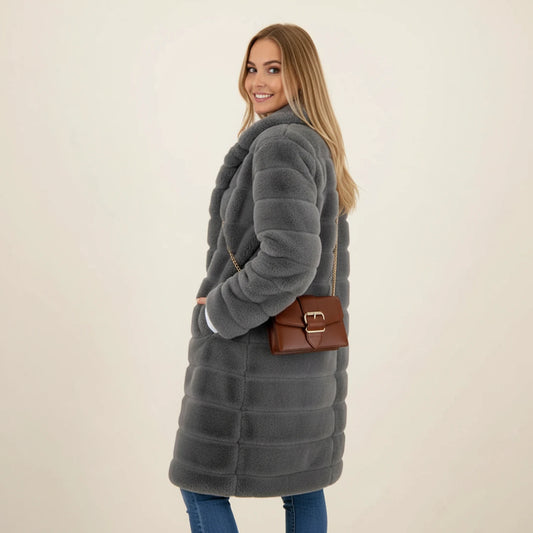 Hooded Longline Teddy Winter Coat for Women