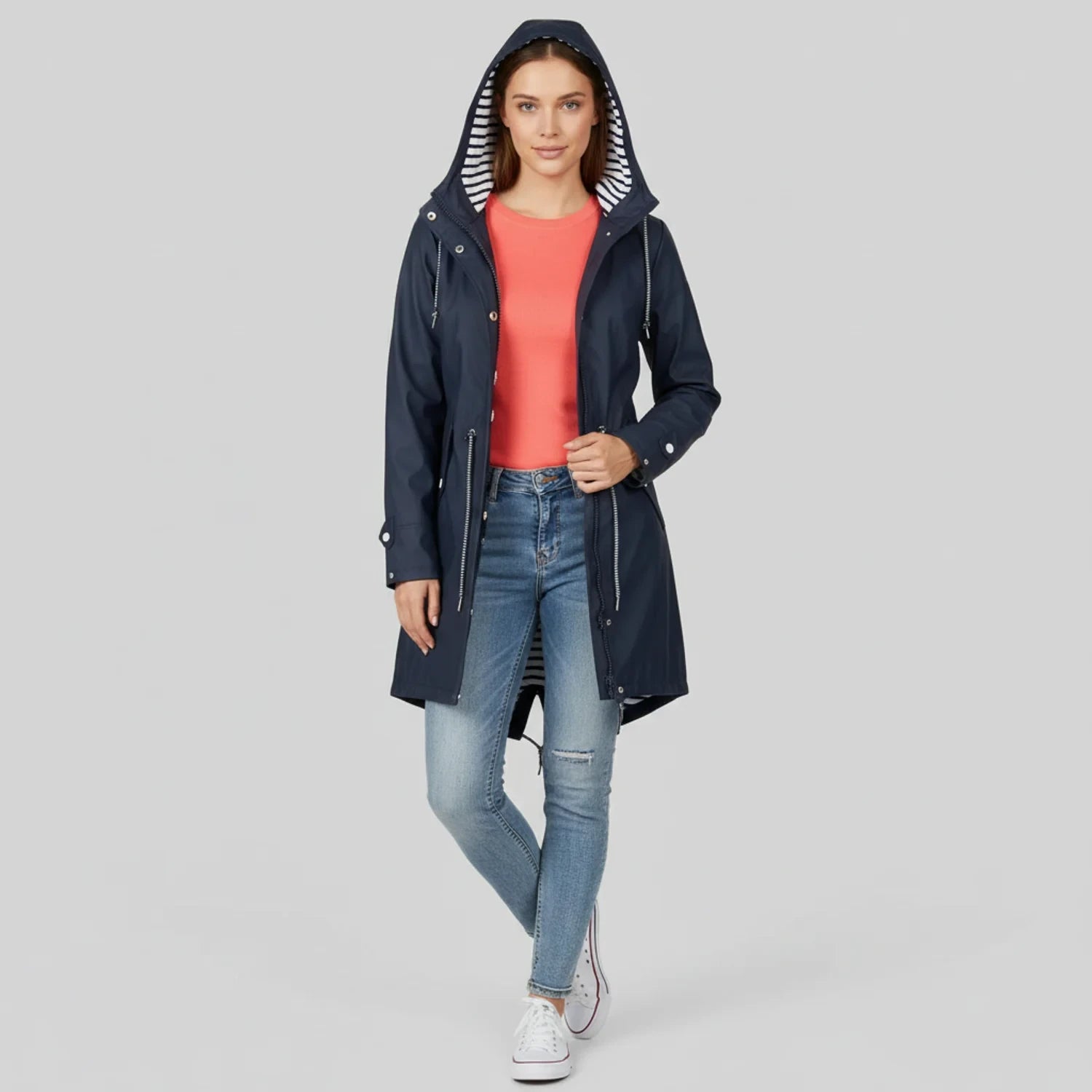 Hooded Rain Jacket for Women AI replaced image