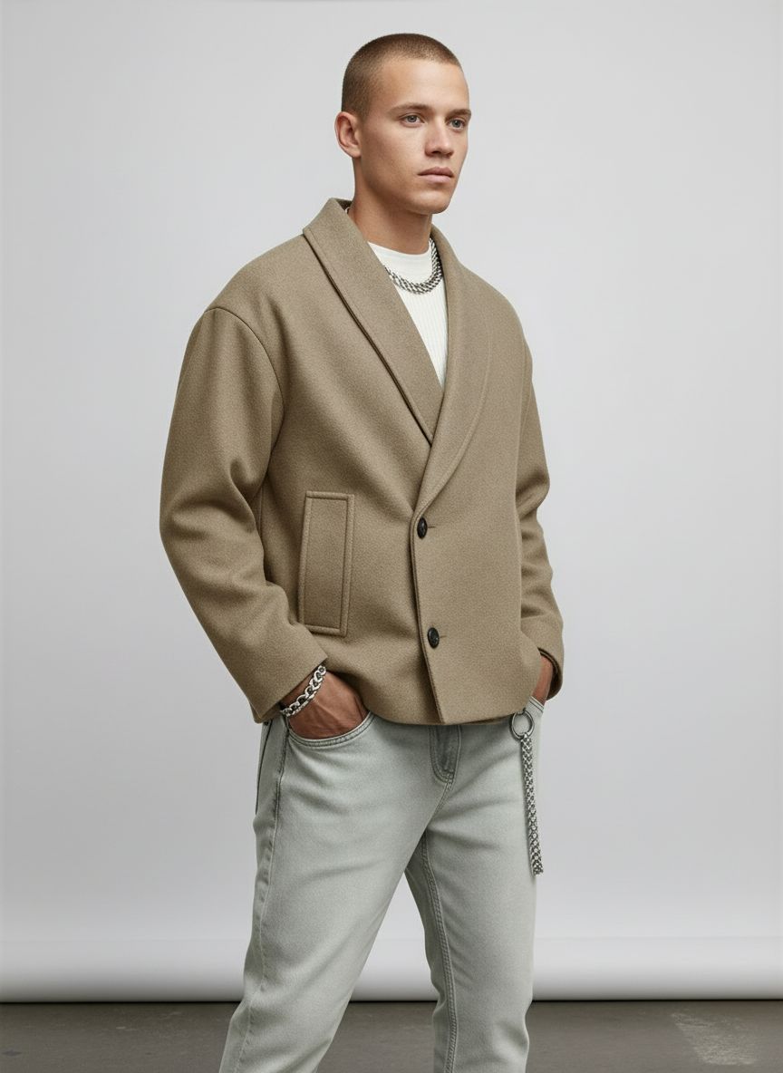 Image of Ian | Men's Shawl Collar Relaxed Fit Jacket
