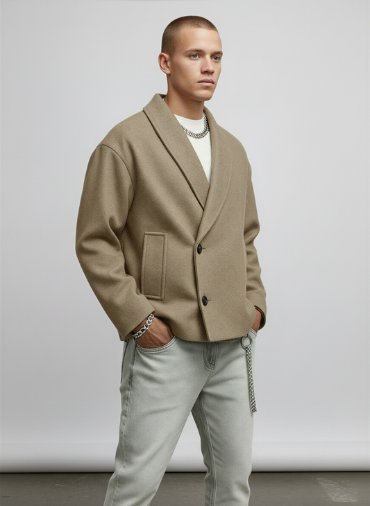 Image of Ian | Men's Shawl Collar Relaxed Fit Jacket