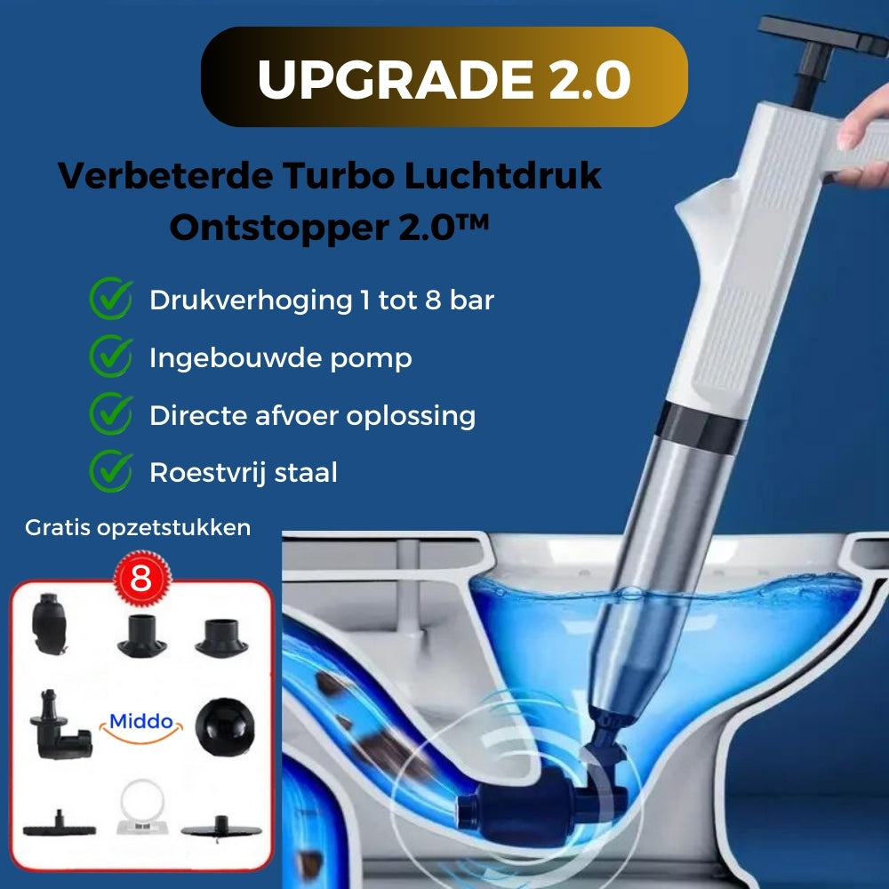 Improved Turbo Air Pressure Unclogger 2.0™ | Solves All Drain Clogs!