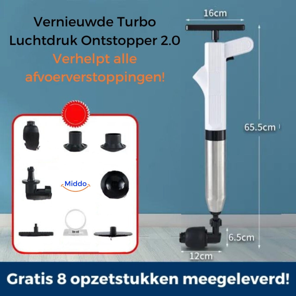 Improved Turbo Air Pressure Unclogger 2.0™ | Solves All Drain Clogs!