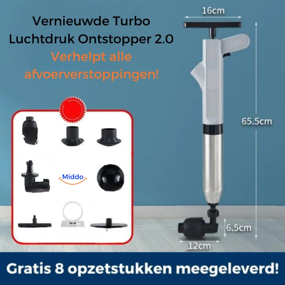 Improved Turbo Air Pressure Unclogger 2.0™ | Solves All Drain Clogs!