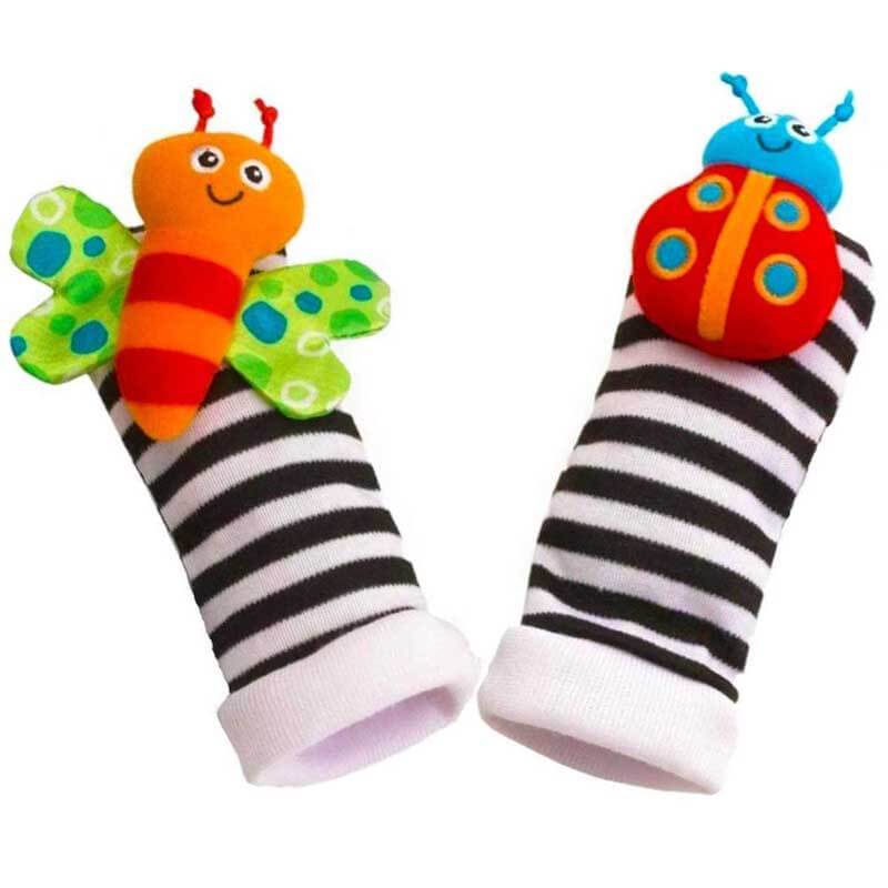 Infant Soft Rattle Socks & Wrist Rattles Set
