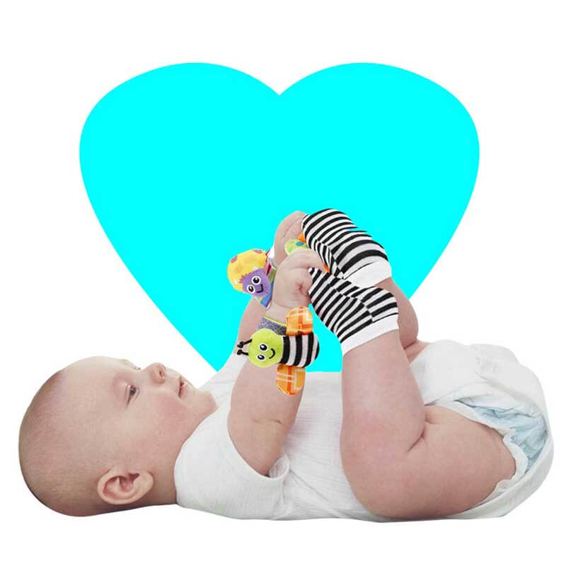 Infant Soft Rattle Socks & Wrist Rattles Set