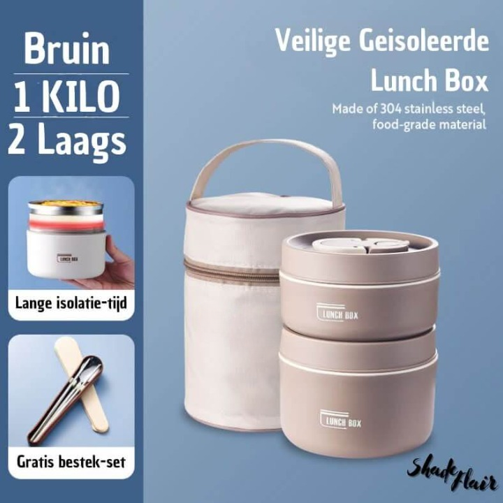 Insulated Lunch Box Set in Stainless Steel - LunchMate
