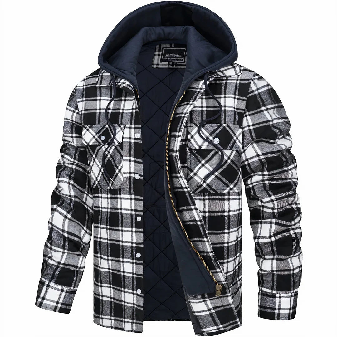 Image of Ivan | Men's Hooded Plaid Jacket