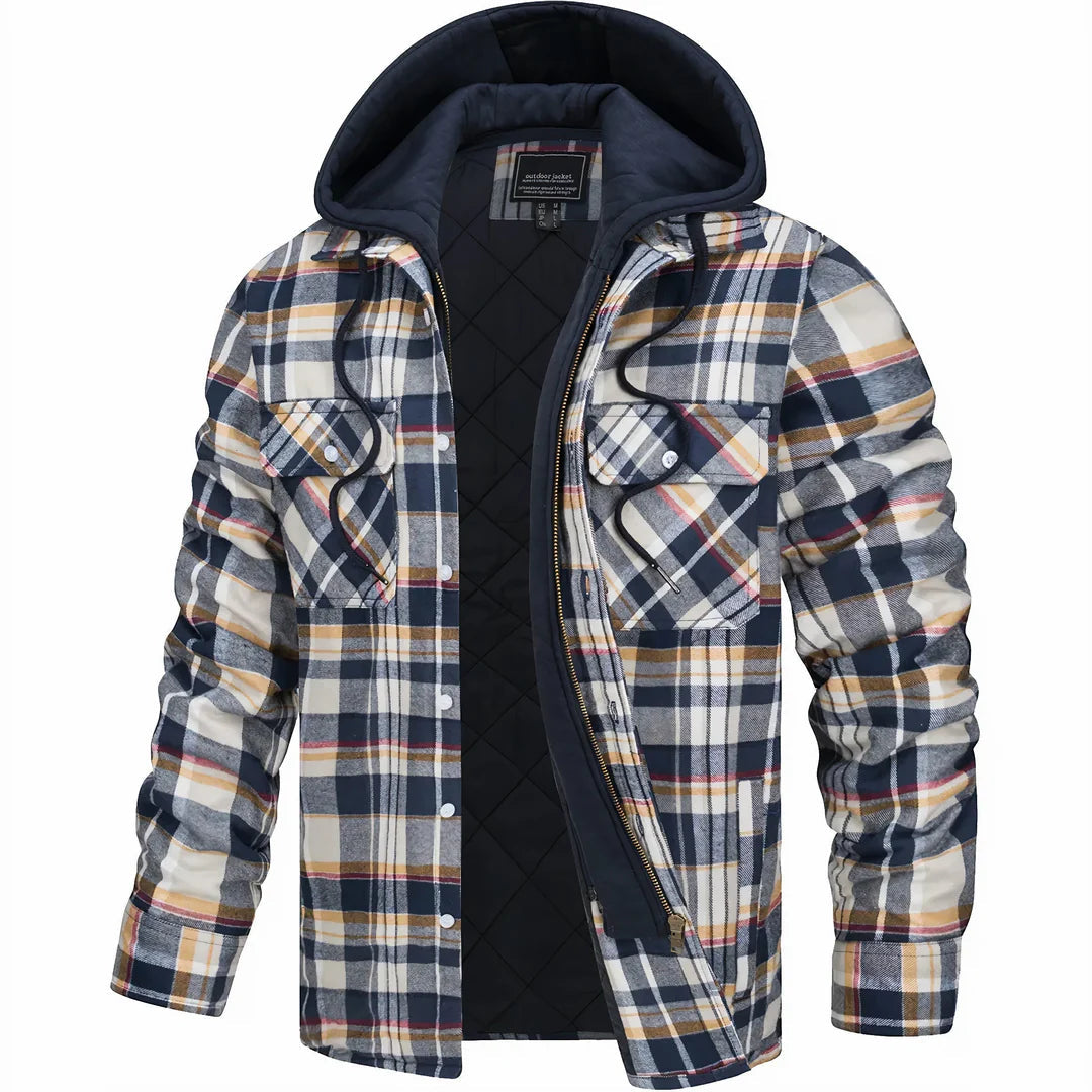 Image of Ivan | Men's Hooded Plaid Jacket