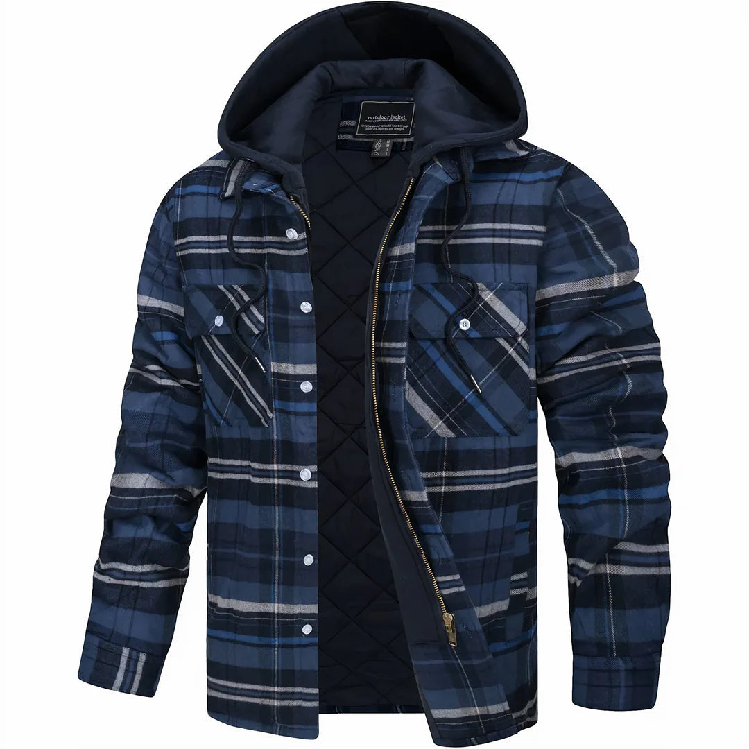 Image of Ivan | Men's Hooded Plaid Jacket