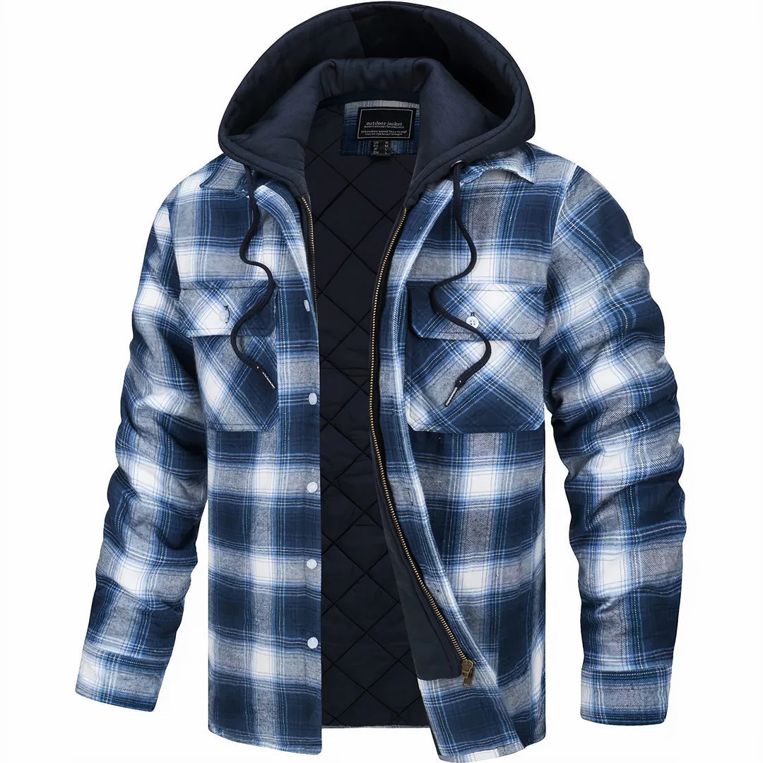 Image of Ivan | Men's Hooded Plaid Jacket