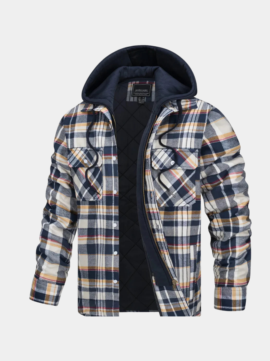 Image of Ivan | Men's Hooded Plaid Jacket