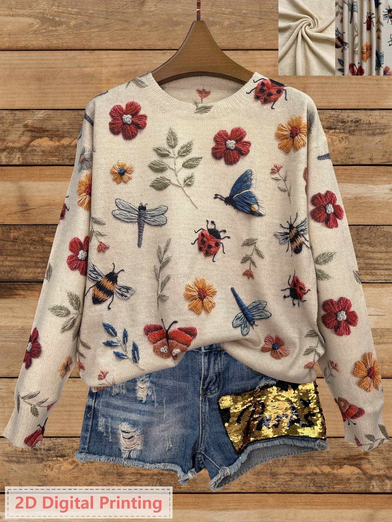 Image of Jacqueline | Women's Long Sleeve Printed Sweater
