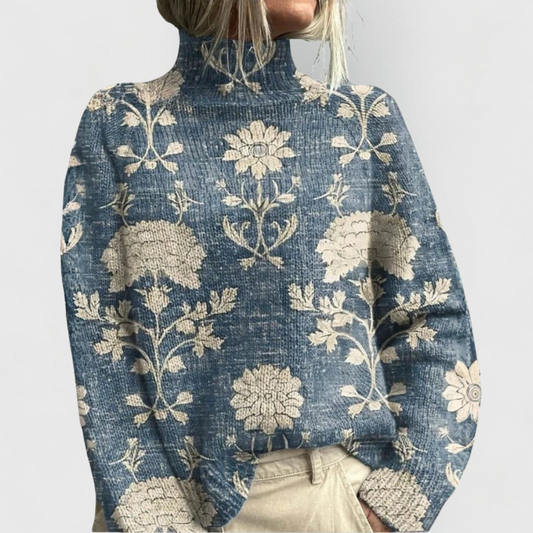 Image of Jade | Women's Turtleneck Printed Sweater