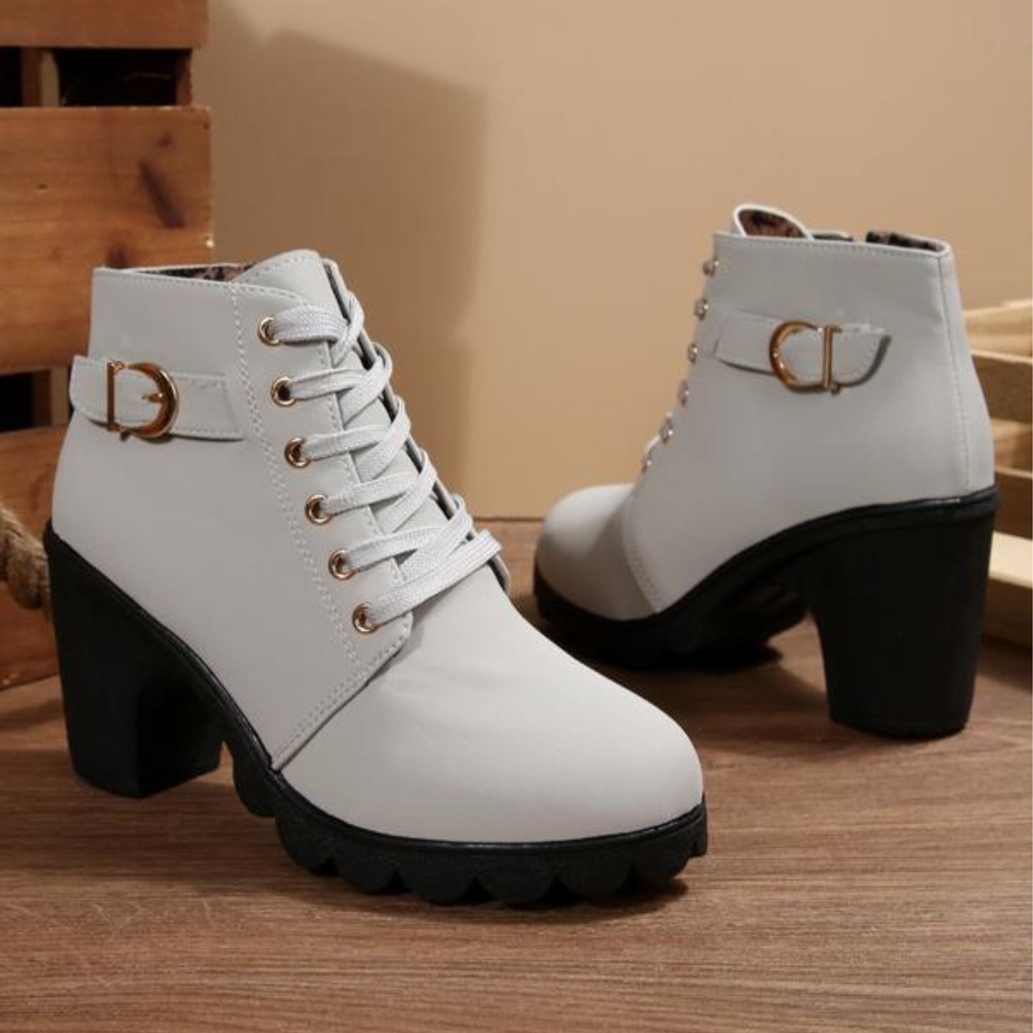 Image of Jane | Women's Lace-Up Heeled Ankle Boots