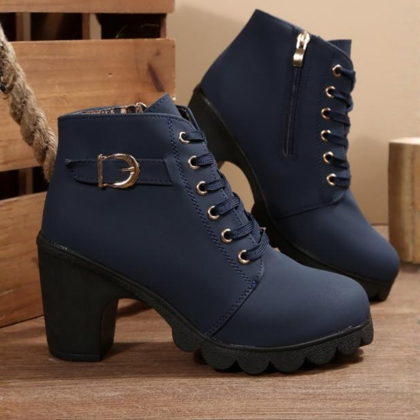 Image of Jane | Women's Lace-Up Heeled Ankle Boots