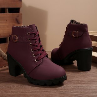 Image of Jane | Women's Lace-Up Heeled Ankle Boots