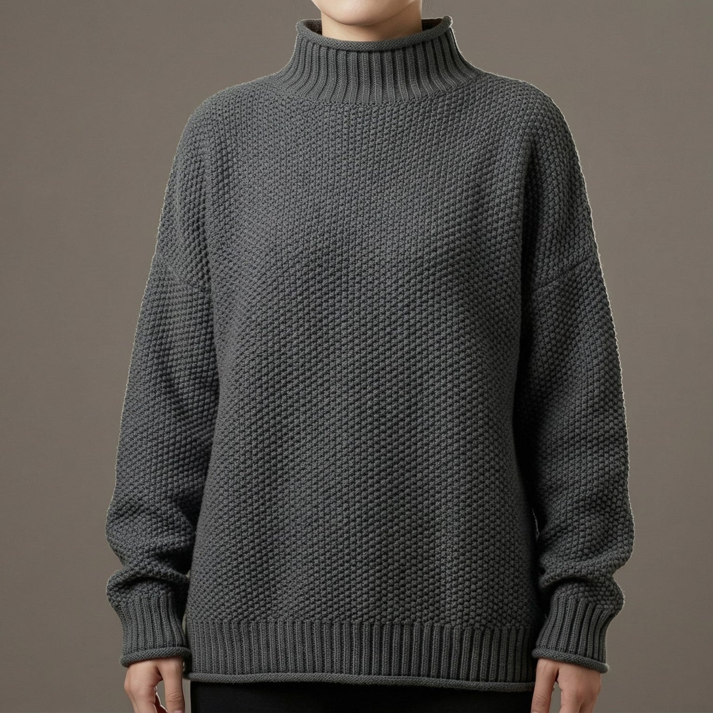 Image of Janine | Women's Mock Neck Long Sleeve Sweater