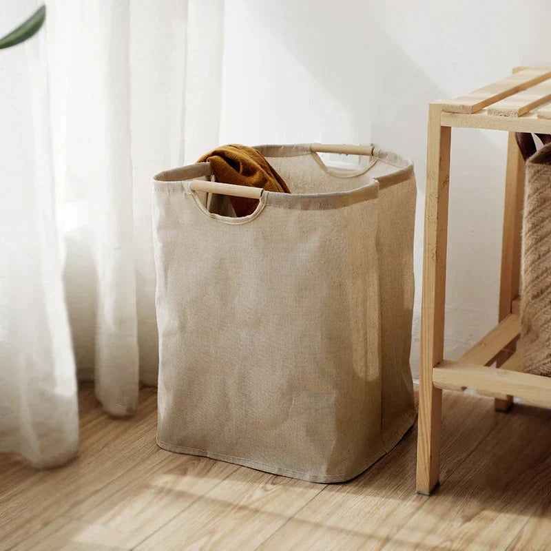 Japanese Cotton-Linen Laundry Basket – Foldable Storage Basket