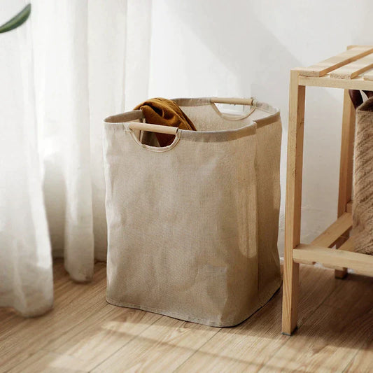 Japanese Cotton-Linen Laundry Basket – Foldable Storage Basket
