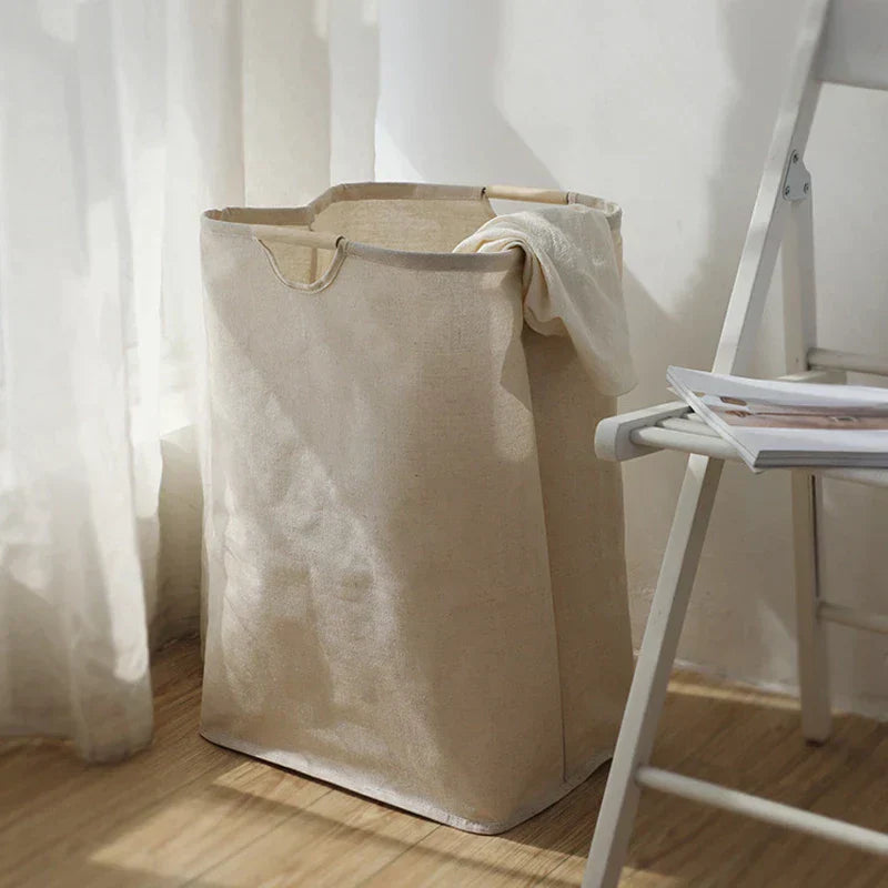 Japanese Cotton-Linen Laundry Basket – Foldable Storage Basket
