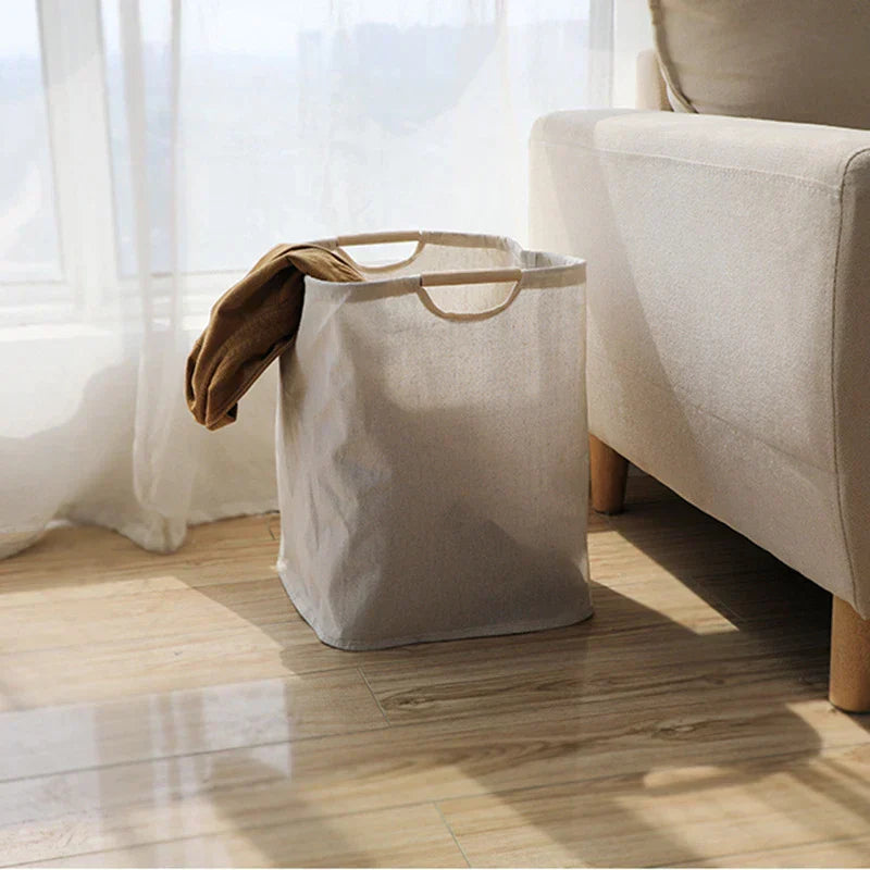 Japanese Cotton-Linen Laundry Basket – Foldable Storage Basket