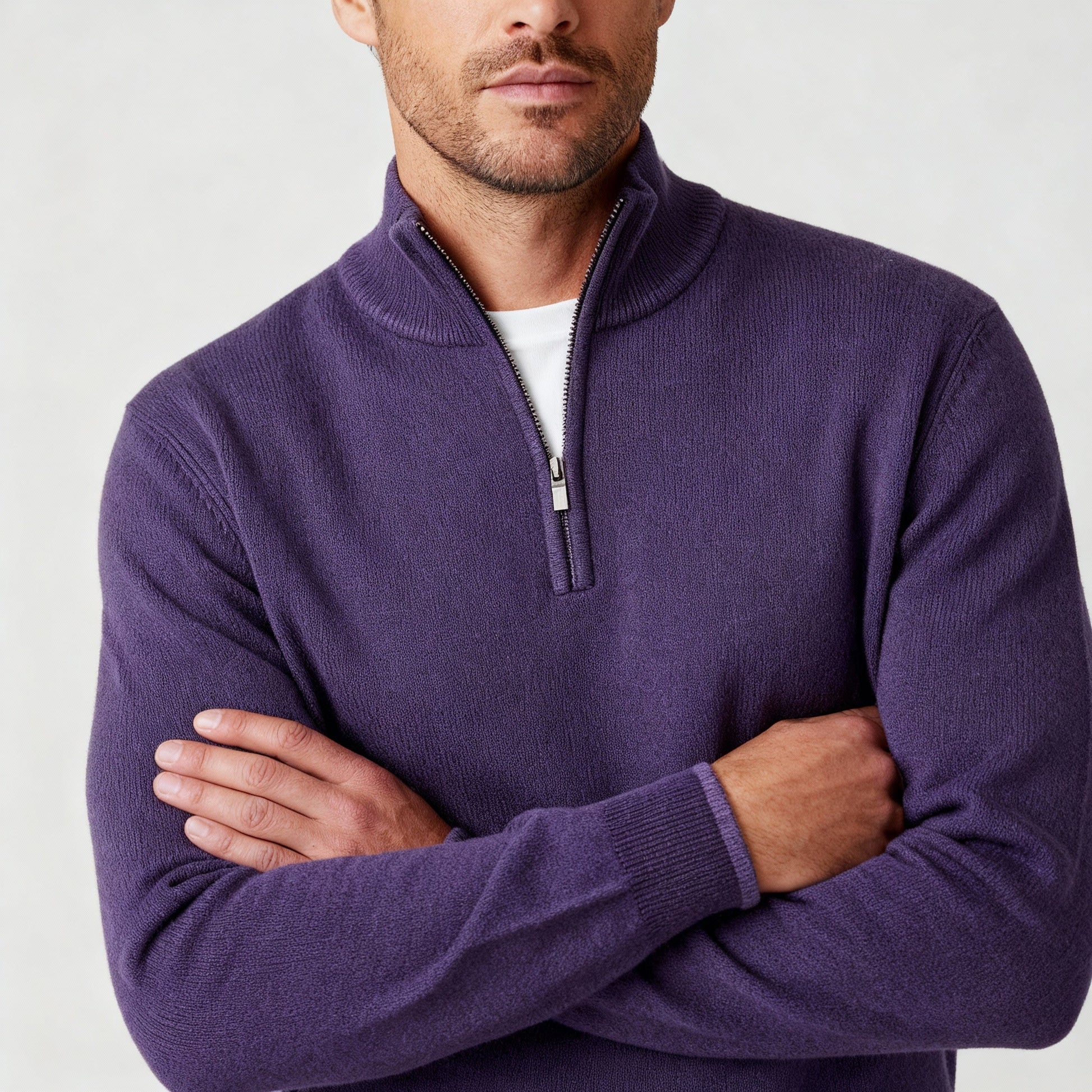 Image of Jason | Men's Quarter-Zip Mock Neck Sweater