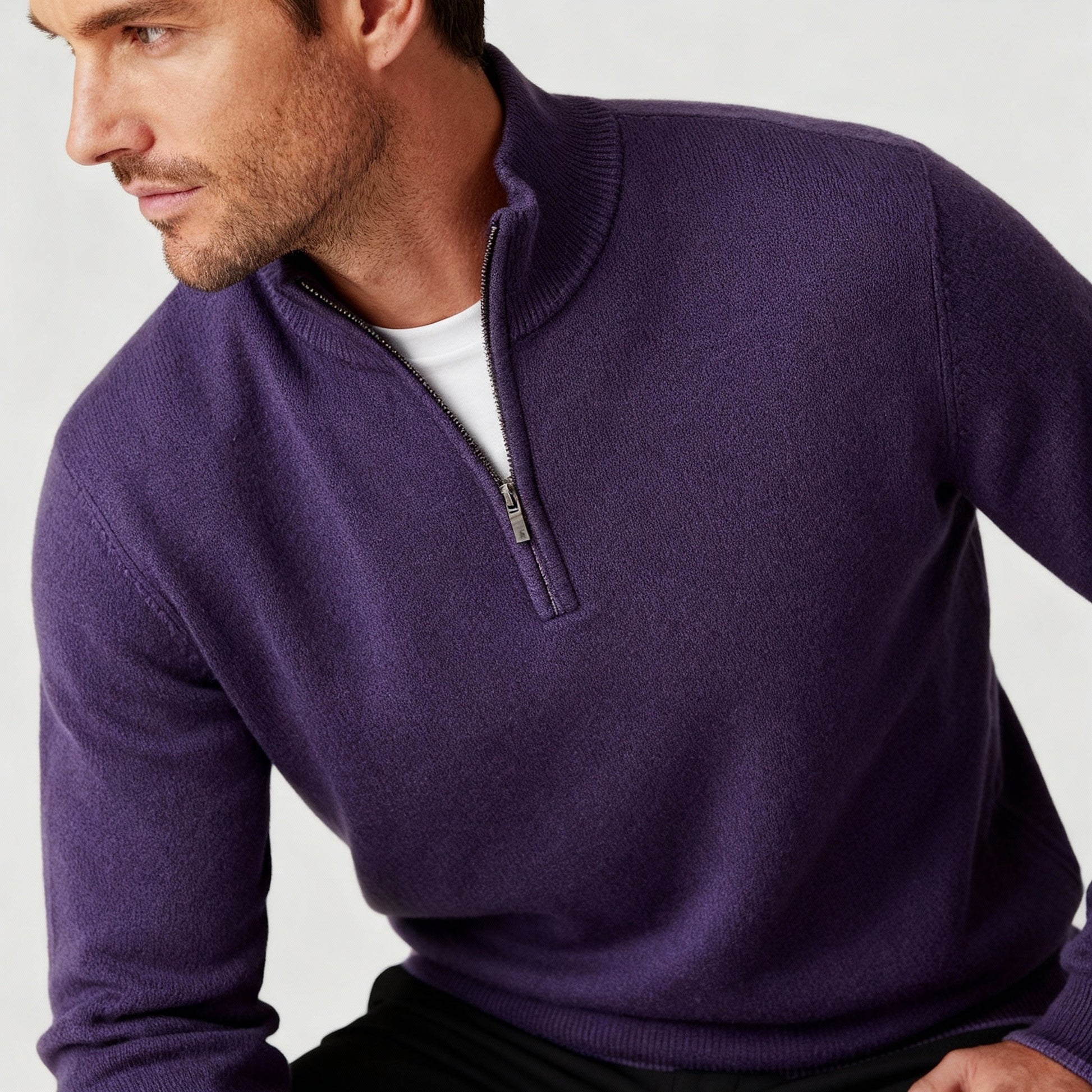 Image of Jason | Men's Quarter-Zip Mock Neck Sweater