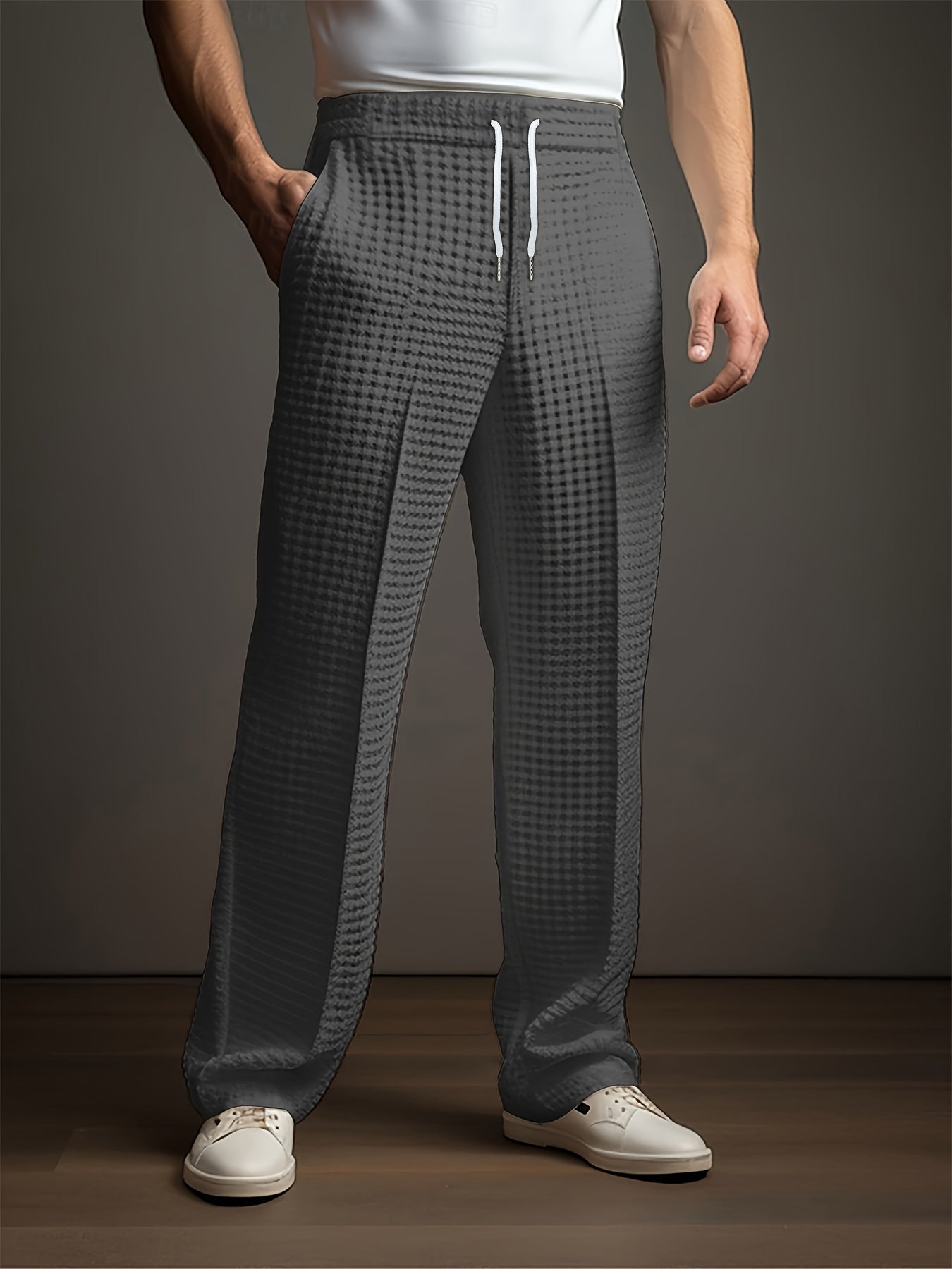 Image of Jason | Men's Wide Leg Drawstring Dress Pants