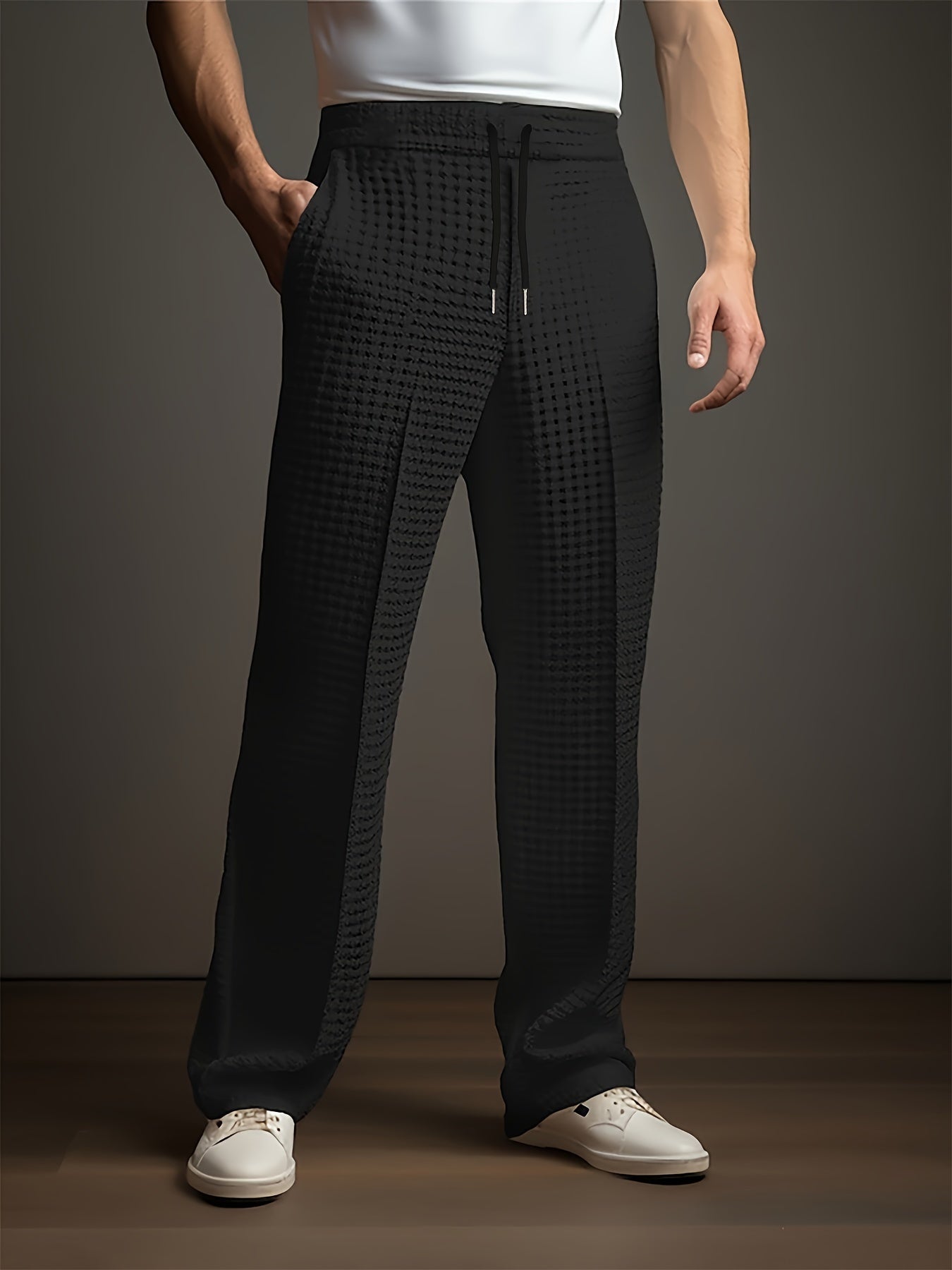 Image of Jason | Men's Wide Leg Drawstring Dress Pants