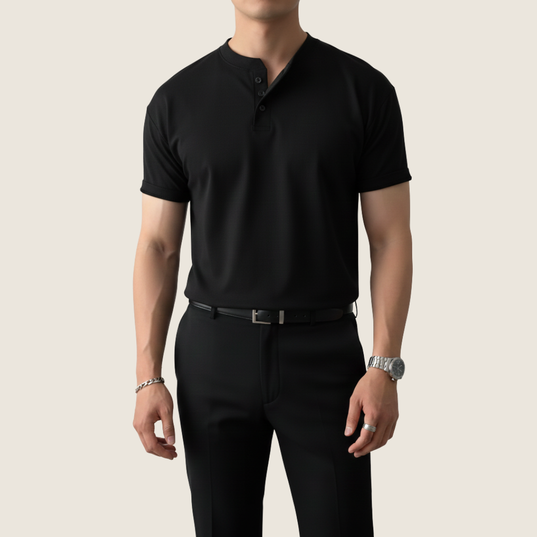 Image of Jaxon | Men's Short Sleeve Button-Up Henley T-Shirt