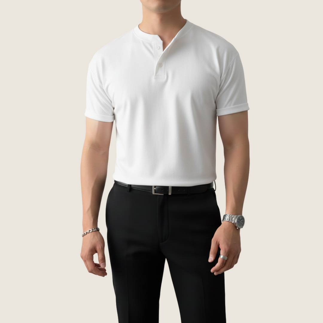 Image of Jaxon | Men's Short Sleeve Button-Up Henley T-Shirt