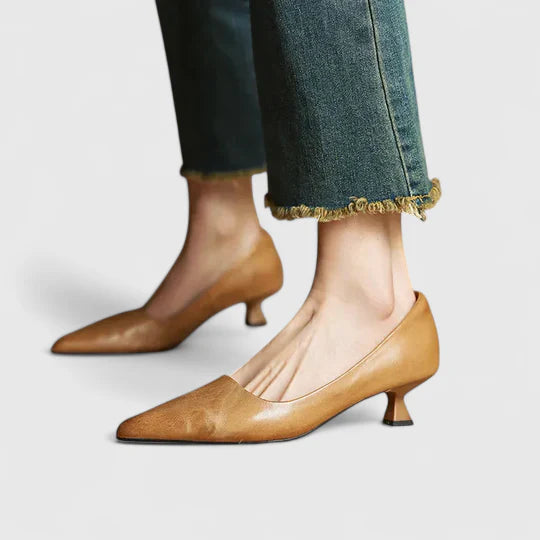 Image of Jayla | Women's Pointed Toe Kitten Heel Dress Shoes