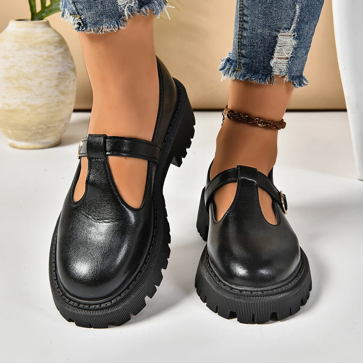 Image of Jean | Women's Chunky Platform Mary Jane Shoes