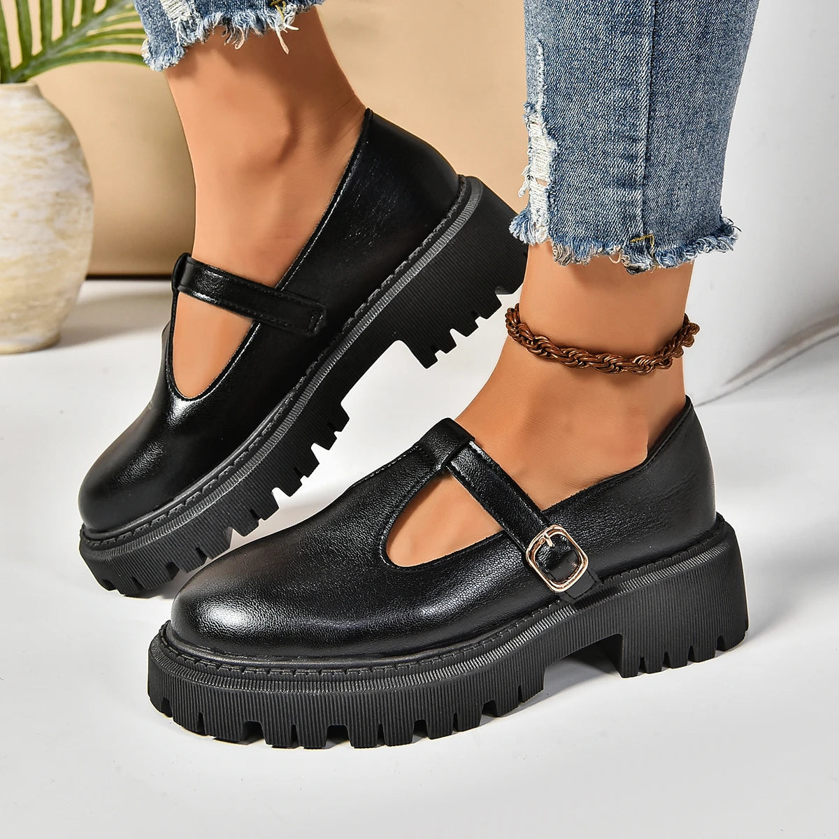 Image of Jean | Women's Chunky Platform Mary Jane Shoes