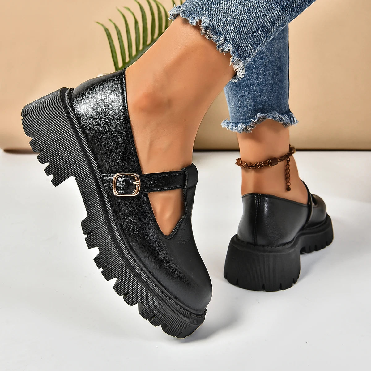 Image of Jean | Women's Chunky Platform Mary Jane Shoes