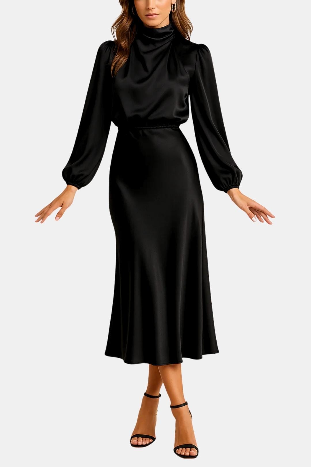 Image of Jean | Women's Long Sleeve A-Line Midi Dress