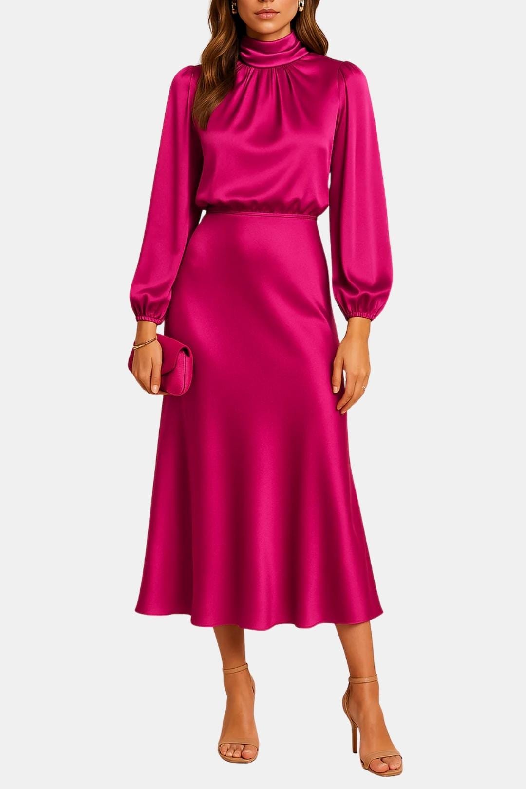 Image of Jean | Women's Long Sleeve A-Line Midi Dress