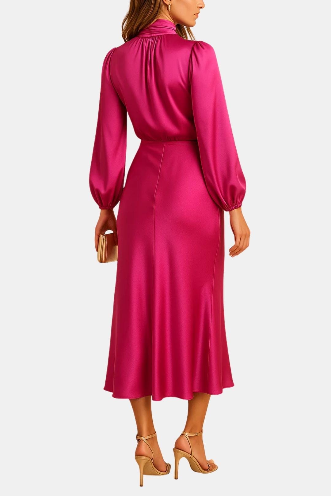 Image of Jean | Women's Long Sleeve A-Line Midi Dress