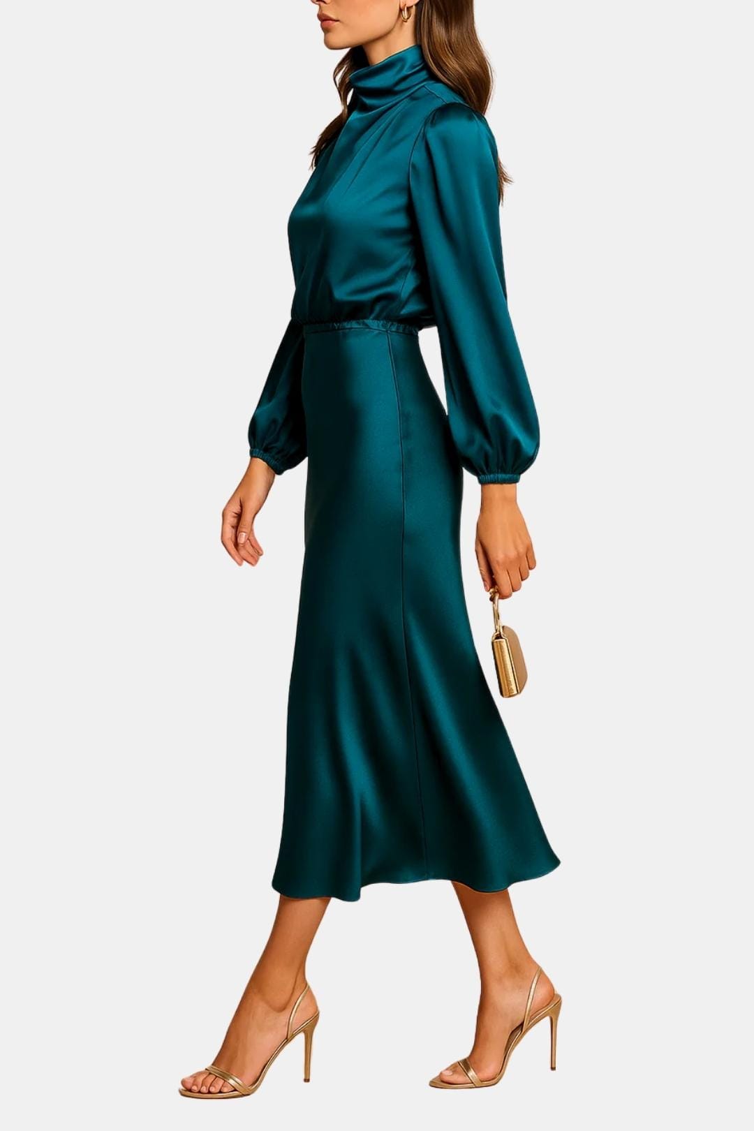 Image of Jean | Women's Long Sleeve A-Line Midi Dress