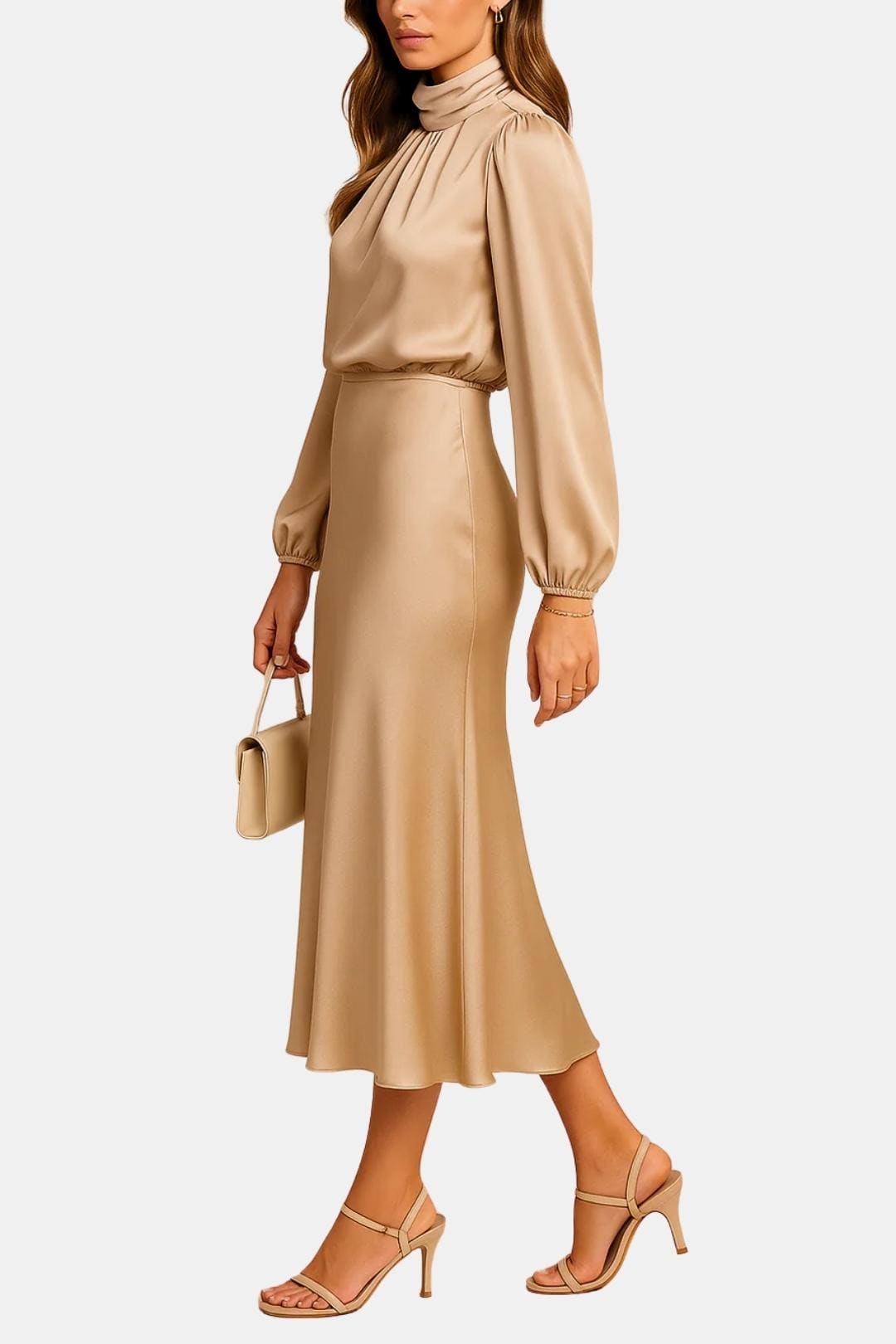 Image of Jean | Women's Long Sleeve A-Line Midi Dress