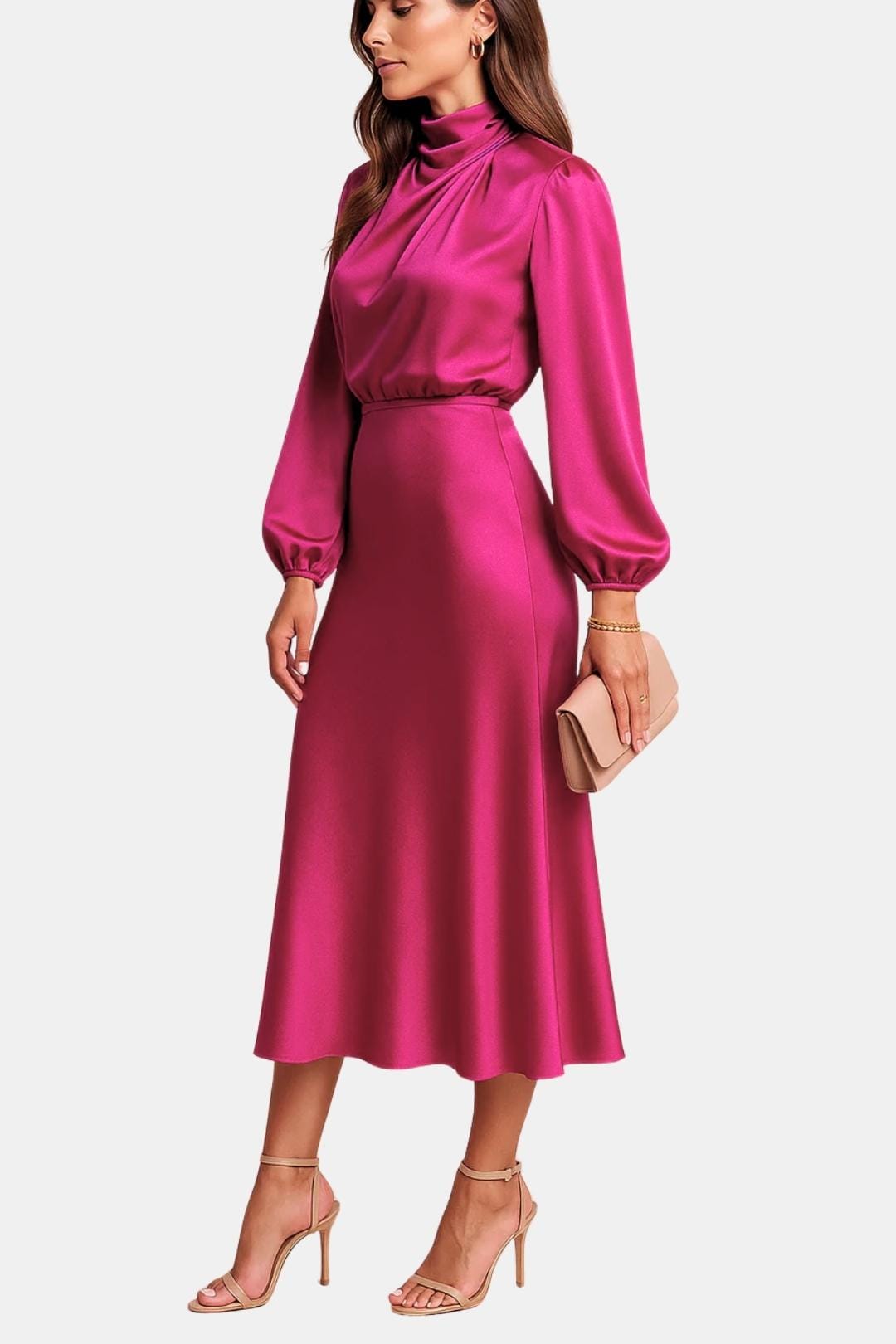 Image of Jean | Women's Long Sleeve A-Line Midi Dress